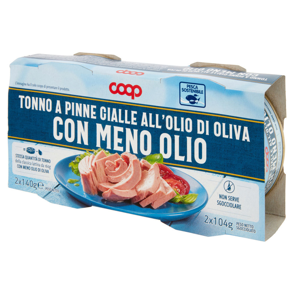 TONNO OLIO D'OLIVA "MENO OLIO" CLUSTER COOP G 140X2 - 4