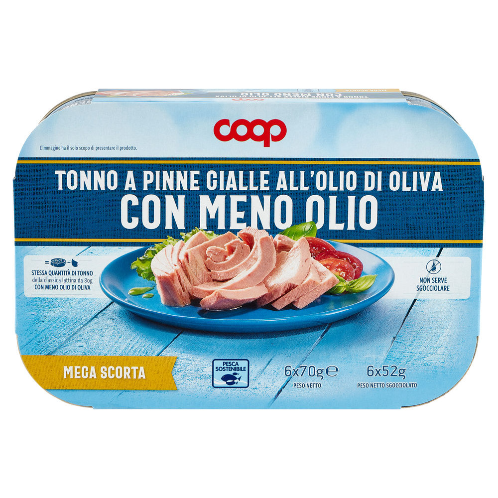 TONNO IN OLIO DI OLIVA "MENO OLIO" CLUSTER COOP G 70X6 - 2