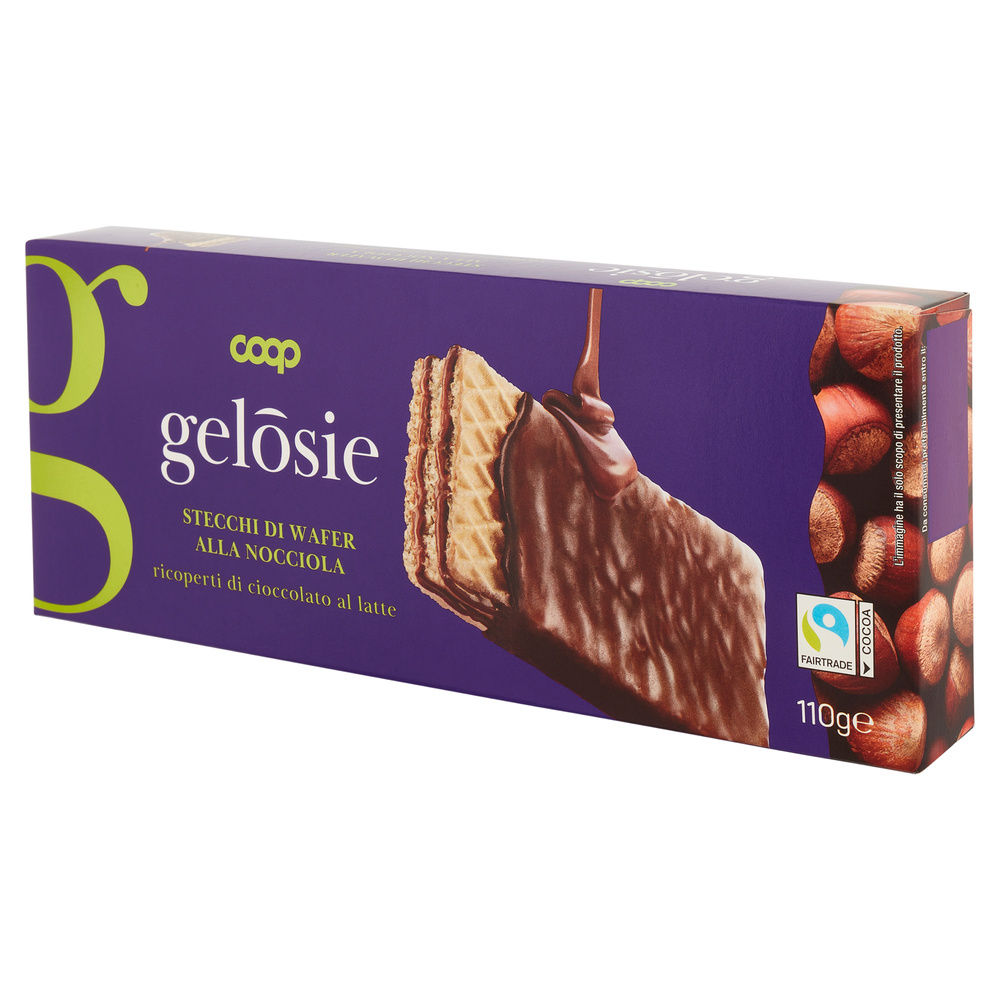 STECCHI DI WAFER ALLA NOCCIOLA RICOPERTI DI CIOCCOLATO AL LATTE COOP G 110 - 8