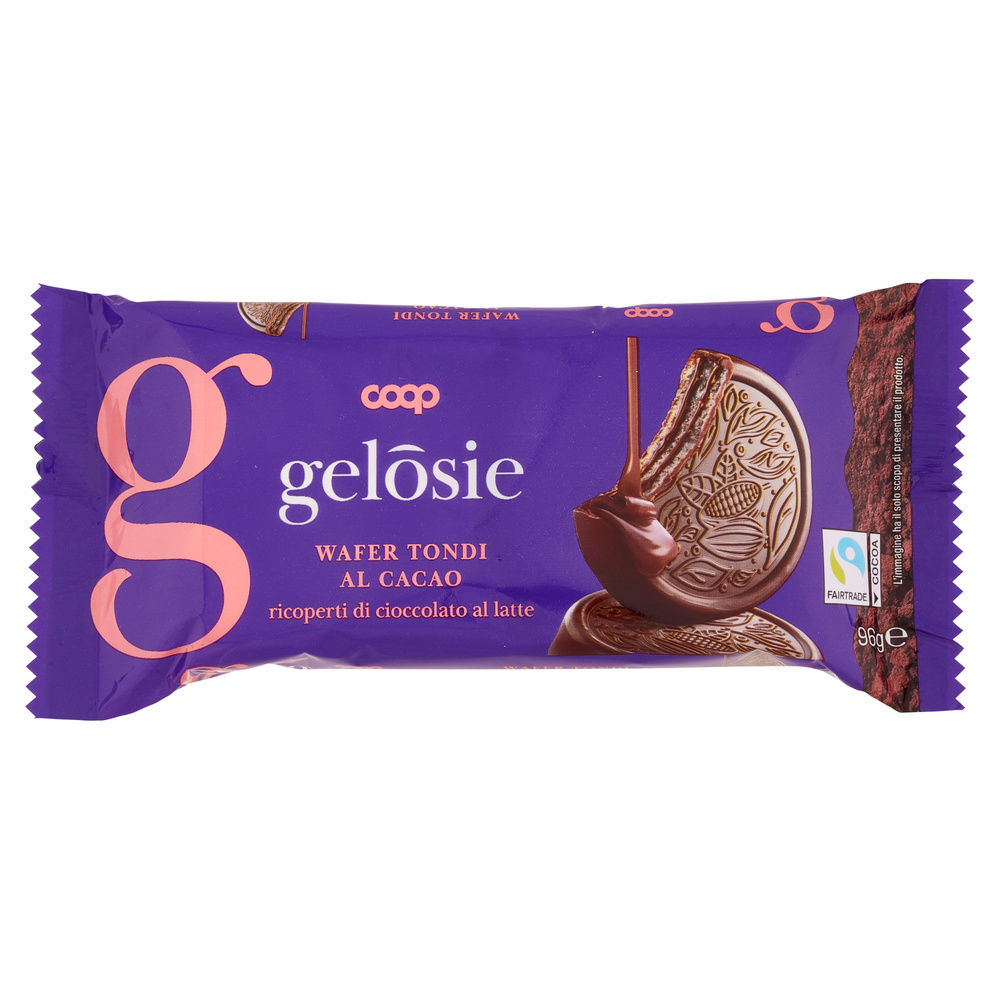 WAFER TONDI AL CACAO RICOPERTI DI CIOCCOLATO AL LATTE COOP G 96 - 2