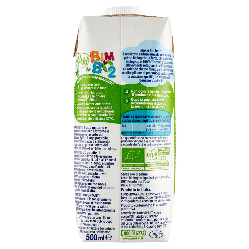 LATTE LIQUIDO DI PROSEGUIMENTO 500ML MUKKI - 1