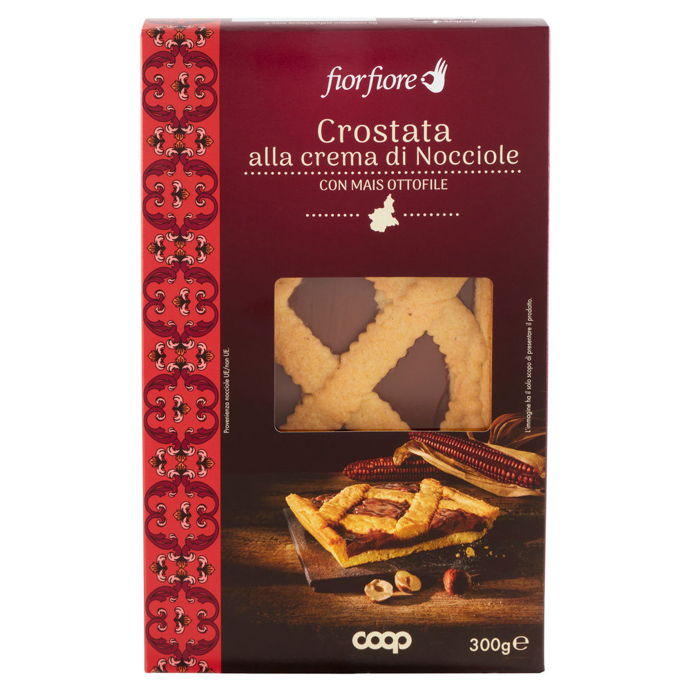 CROSTATA ALLA CREMA DI NOCCIOLE CON MAIS OTTOFILE FIOR FIORE COOP G 300 - 2