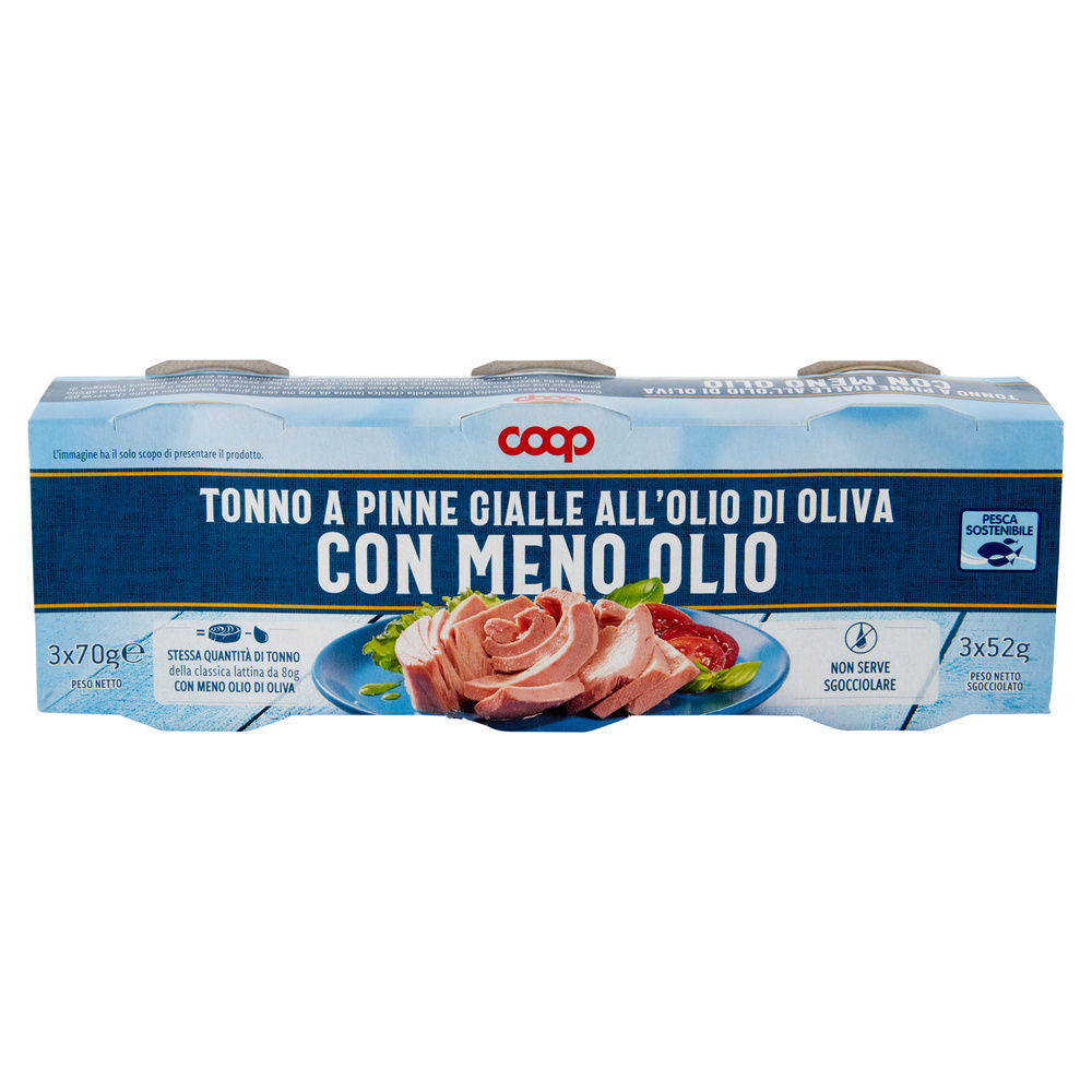 TONNO COOP OLIO D'OLIVA "MENO OLIO" CLUSTER G 70X3 - 2