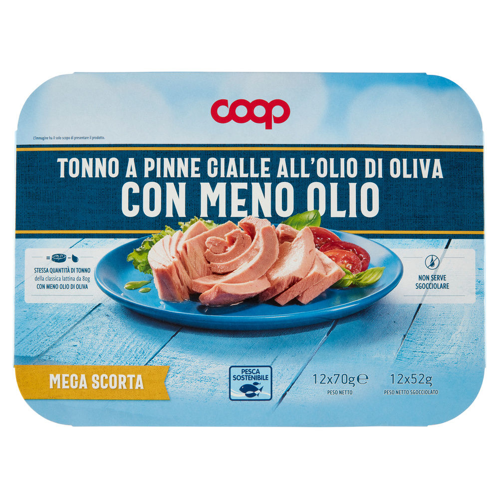 TONNO IN OLIO DI OLIVA "MENO OLIO" CLUSTER COOP G 70X12 - 0