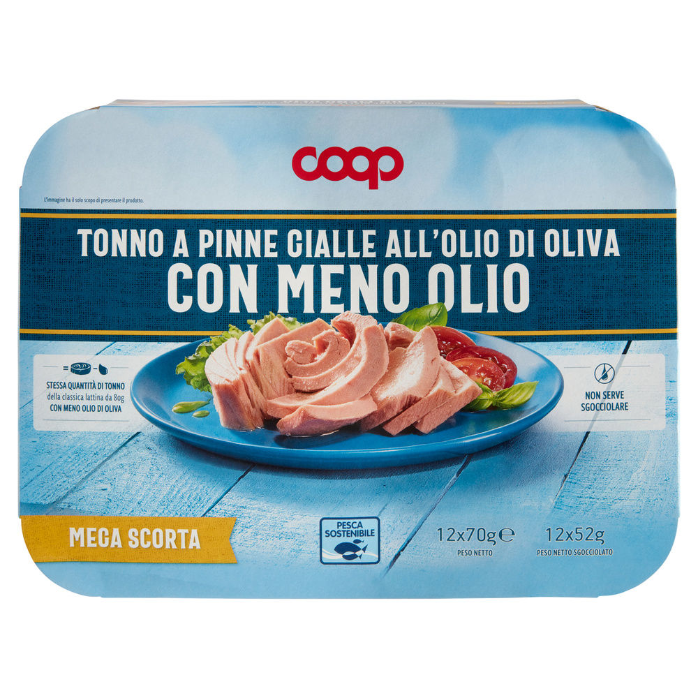 TONNO IN OLIO DI OLIVA "MENO OLIO" CLUSTER COOP G 70X12 - 2