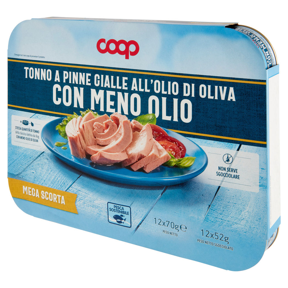 TONNO IN OLIO DI OLIVA "MENO OLIO" CLUSTER COOP G 70X12 - 8