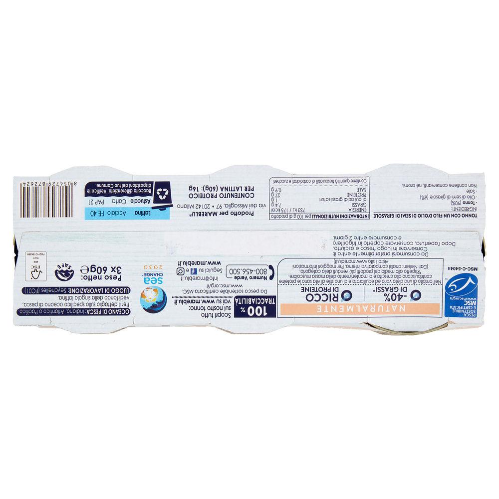 TONNO ACTIVE PRO IN OLIO DI GIRASOLE MAREBLU G60X3 - 1
