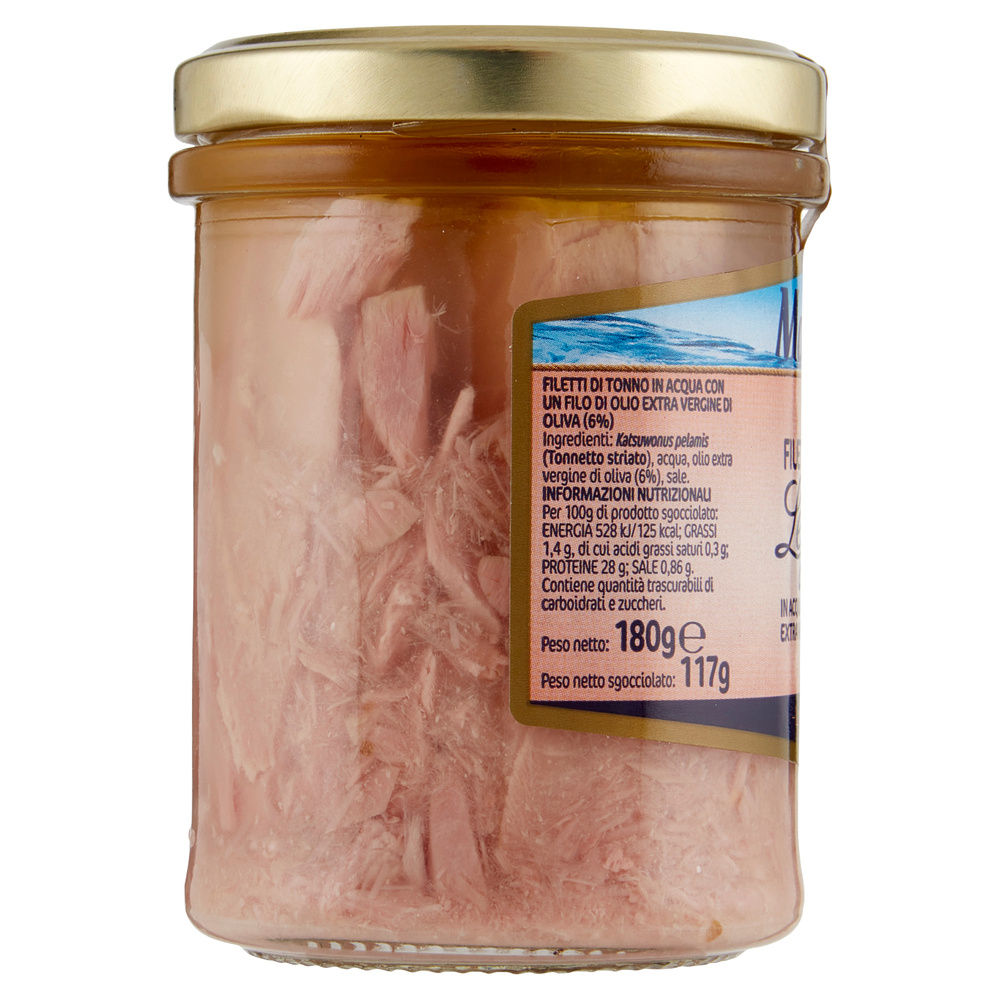 FILETTI DI TONNO LEGGERI MAREBLU  VASO VETRO G 180 SGOCC G 117 - 5