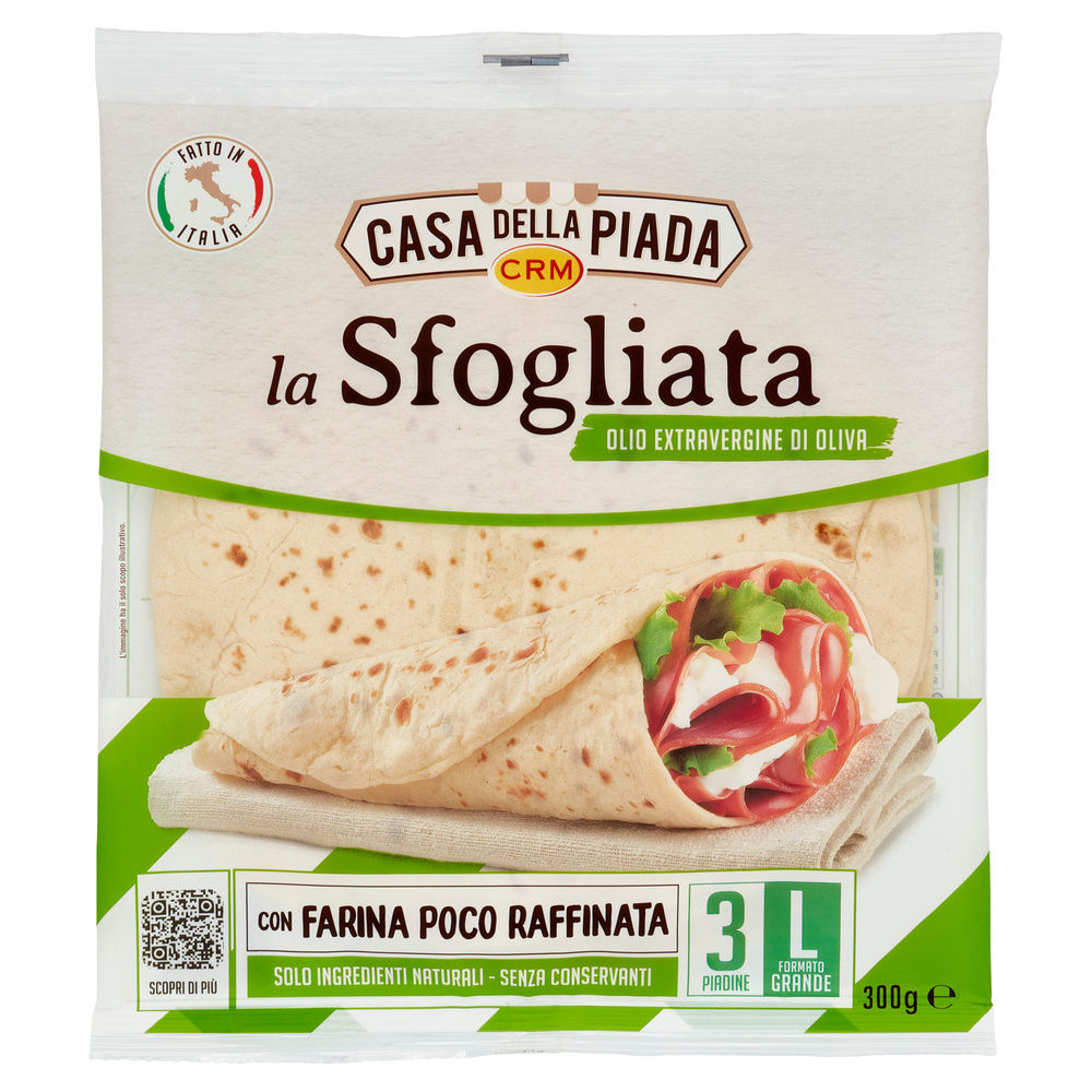 SFOGLIATA OLIO EXTRA VERGINE OLIVA CASA DELLA PIADA CRM BUSTA G 300 - 2