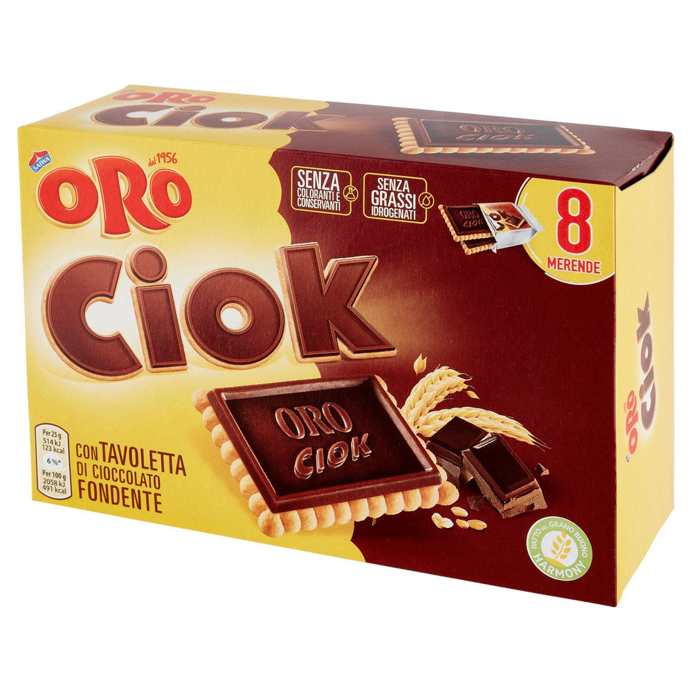 BISCOTTI  ORO CIOK FONDENTE SAIWA SCATOLA G 200 - 7