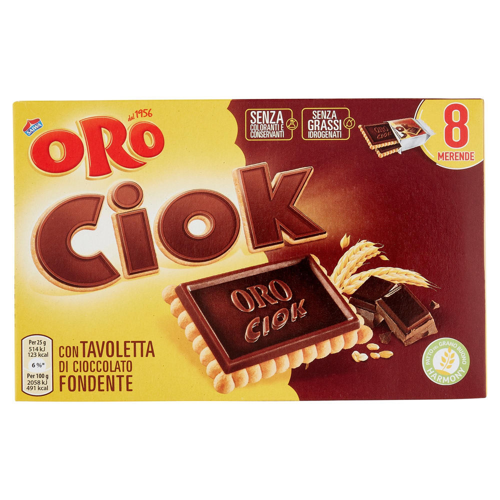 BISCOTTI  ORO CIOK FONDENTE SAIWA SCATOLA G 200 - 6