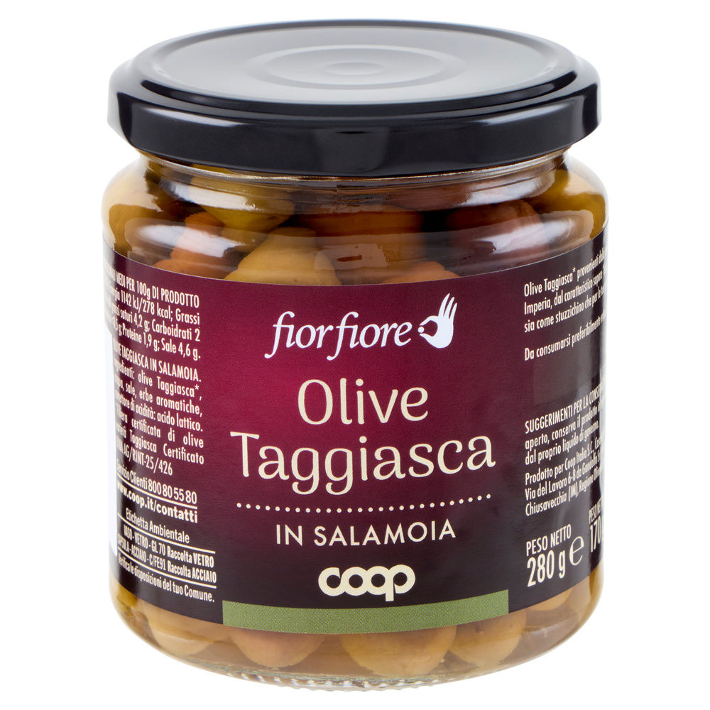 OLIVE TAGGIASCHE IN SALAMOIA FIOR FIORE COOP G 280 SGOCC G 180 - 23