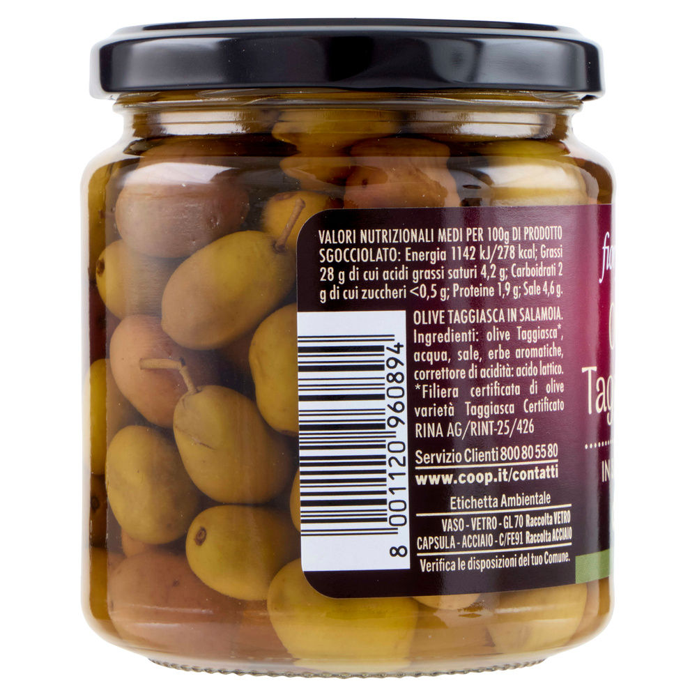 OLIVE TAGGIASCHE IN SALAMOIA FIOR FIORE COOP G 280 SGOCC G 180 - 21
