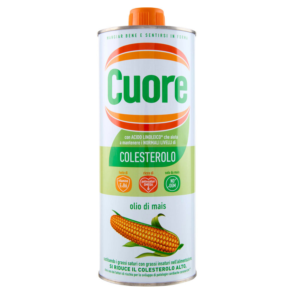 OLIO DI SEMI DI MAIS DIETETICO CUORE LATT.CON TAPPO LT.1 - 2