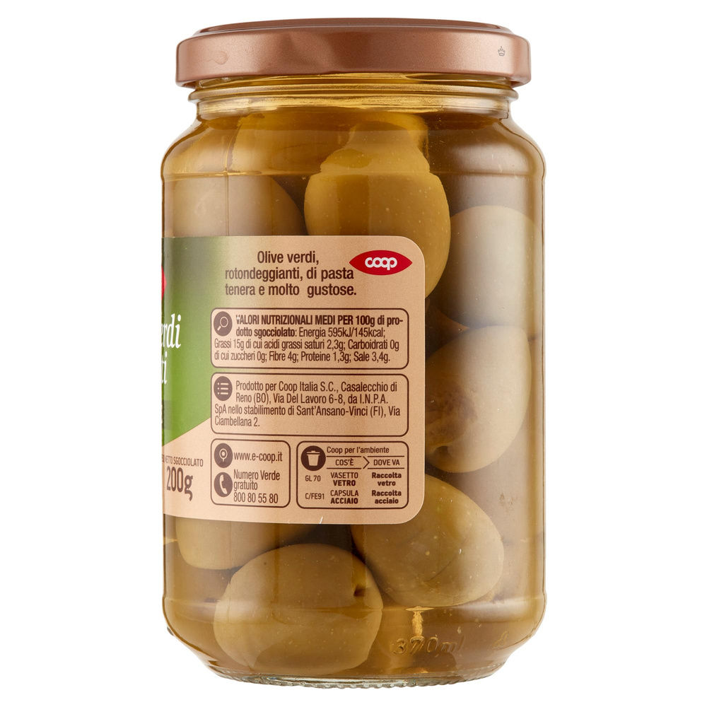 OLIVE VERDI GIGANTI COOP IN SALAMOIA VASO VETRO G360 SGOCC.G200 - 4