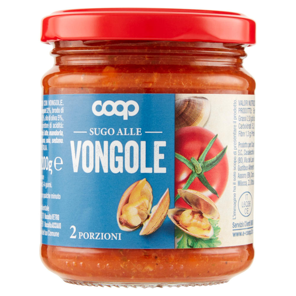 Sugo alle vongole coop vaso vetro g200