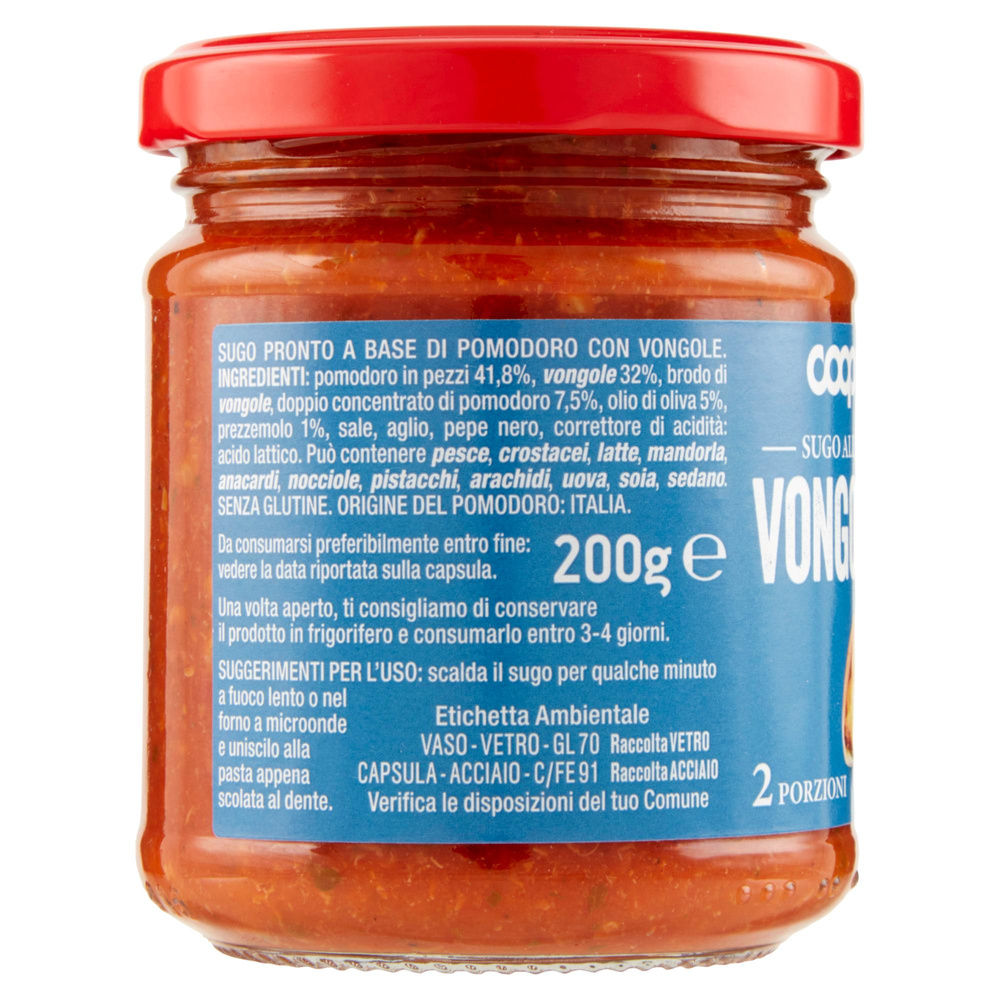 SUGO ALLE VONGOLE COOP VASO VETRO G200 - 5