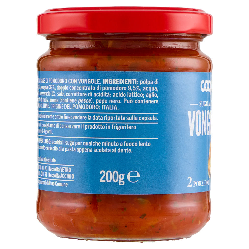 SUGO ALLE VONGOLE COOP VASO VETRO G200 - 11