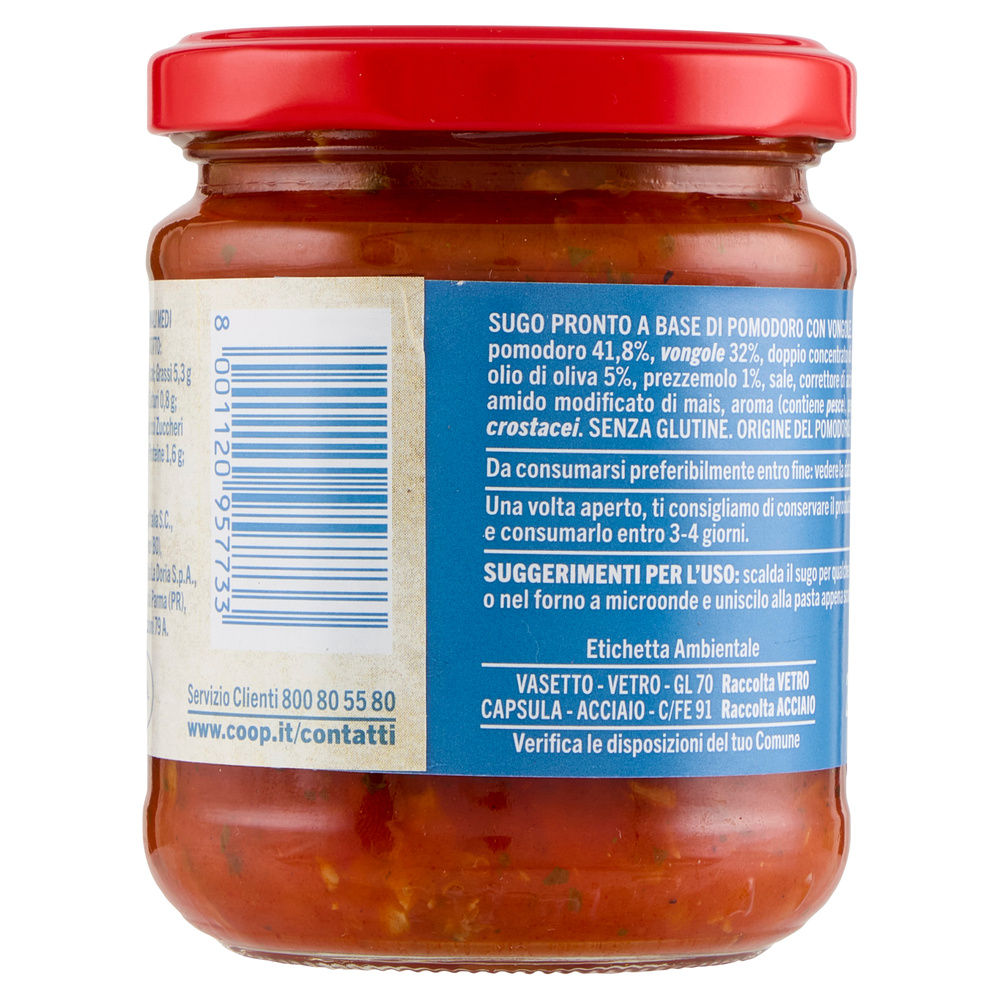 SUGO ALLE VONGOLE COOP VASO VETRO G200 - 12
