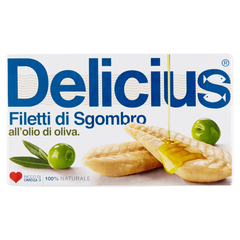 FILETTI DI SGOMBRO ALL'OLIO DI OLIVA DELICIUS SCATOLA 125G - 0