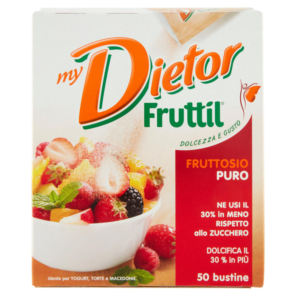 DOLCIFICANTE FRUTTOSIO PURO FRUTTIL SCATOLA 50 BUSTINE GR 200 - 0