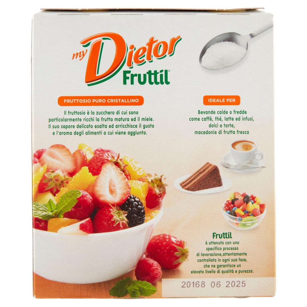 DOLCIFICANTE FRUTTOSIO PURO FRUTTIL SCATOLA 50 BUSTINE GR 200 - 1