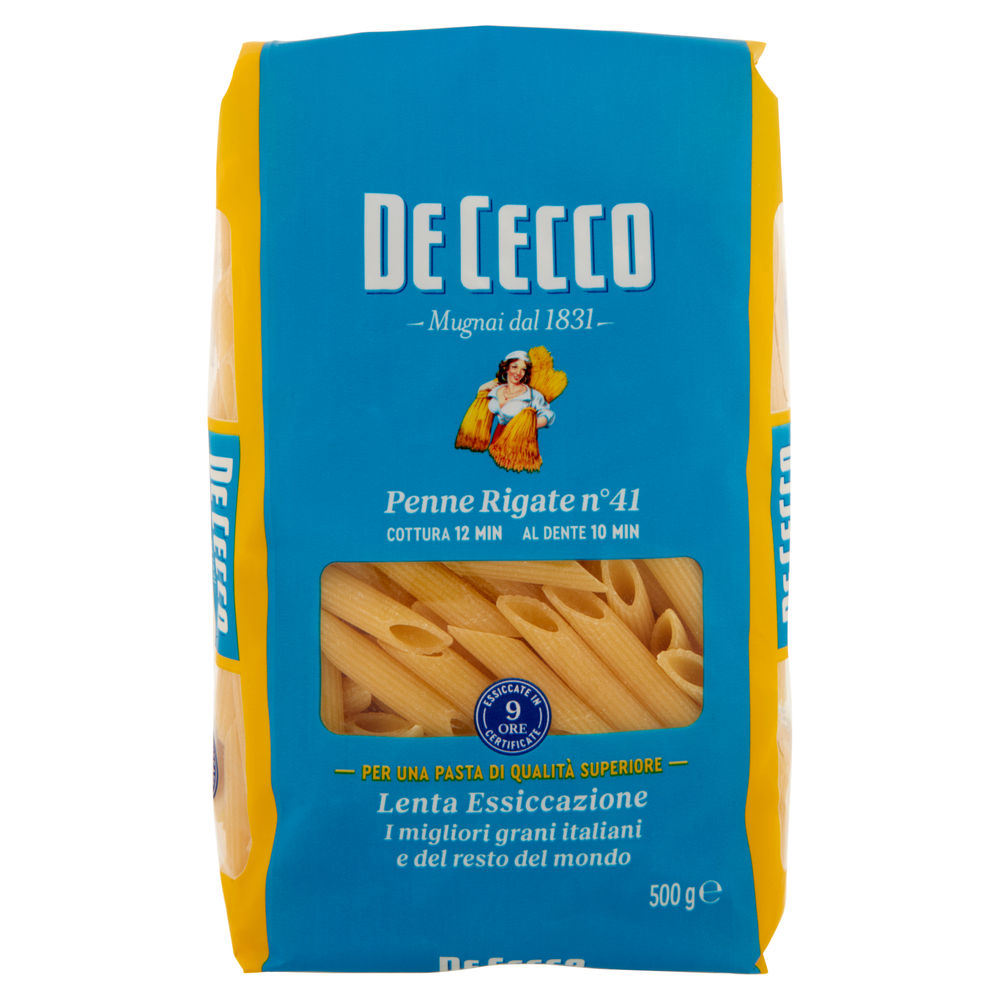 Pasta semola penne rigate de cecco n41 sacchetto g 500