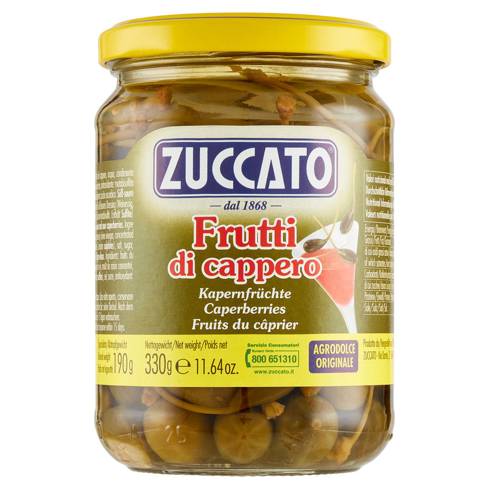 FRUTTI DI CAPPERO ZUCCATO 8/15 MM. G 330 SGOCC 190 - 0