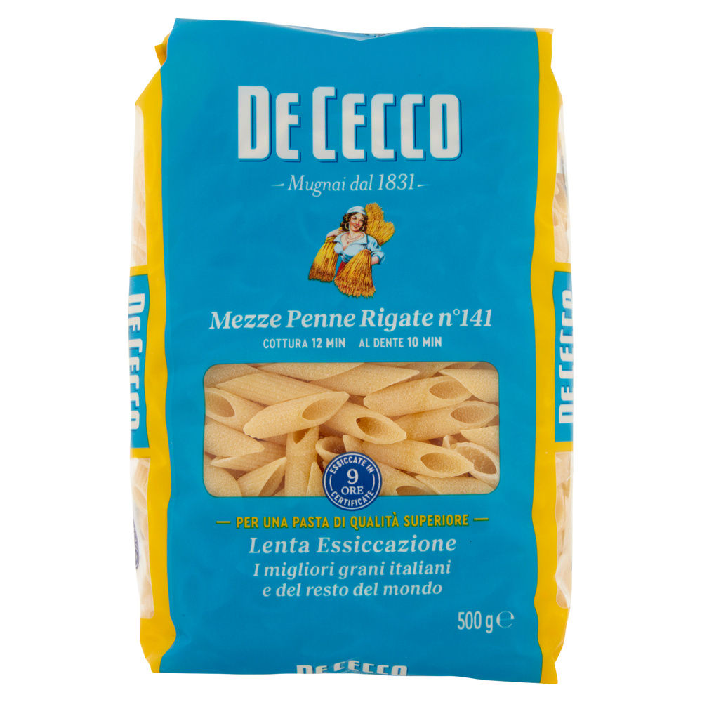 PASTA SEMOLA MEZZE PENNE DE CECCO RIGATE N141 SACCHETTO G 500 - 3