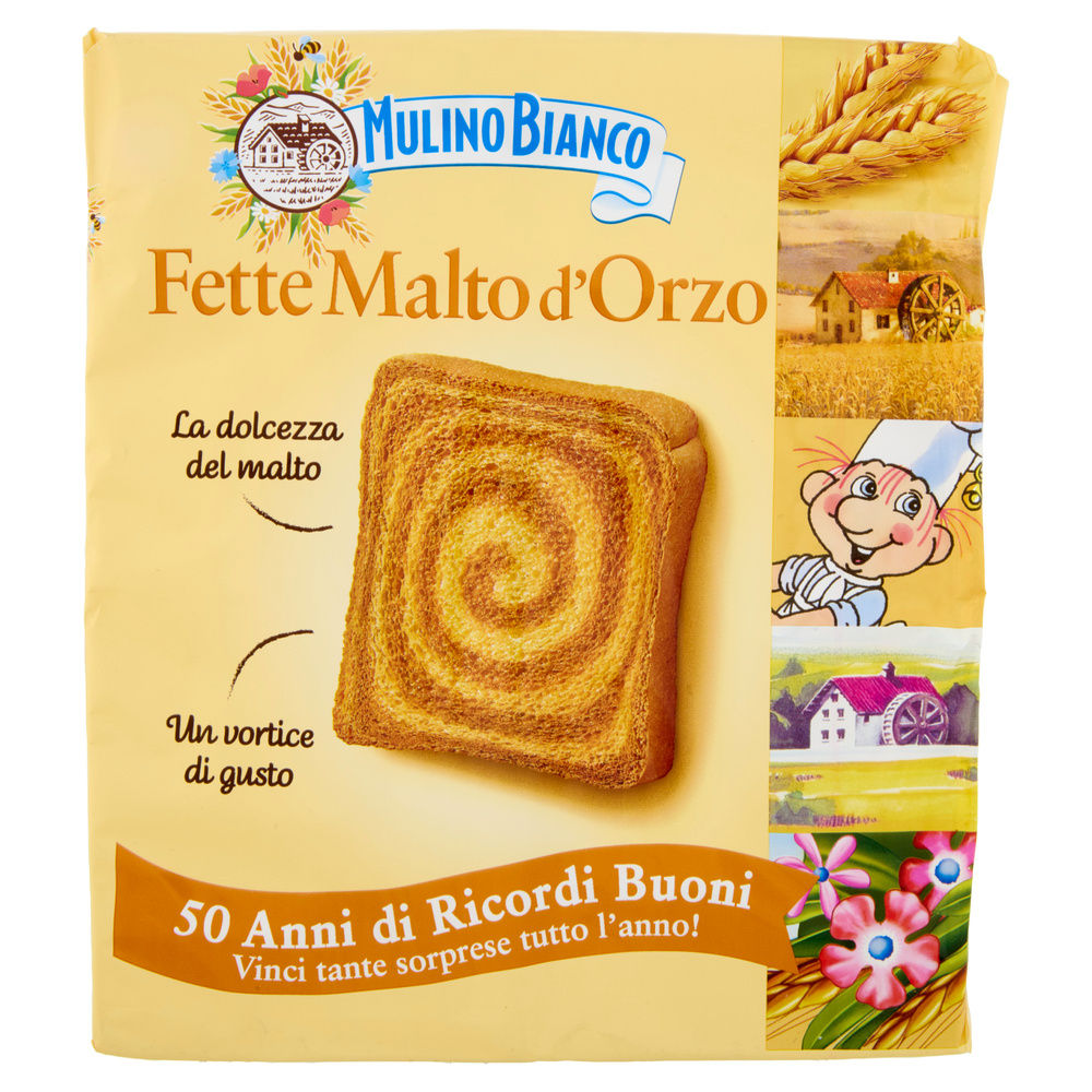 FETTE BISCOTTATE M.BIANCO MALTO D'ORZO X 32 INCARTO G.315 - 16