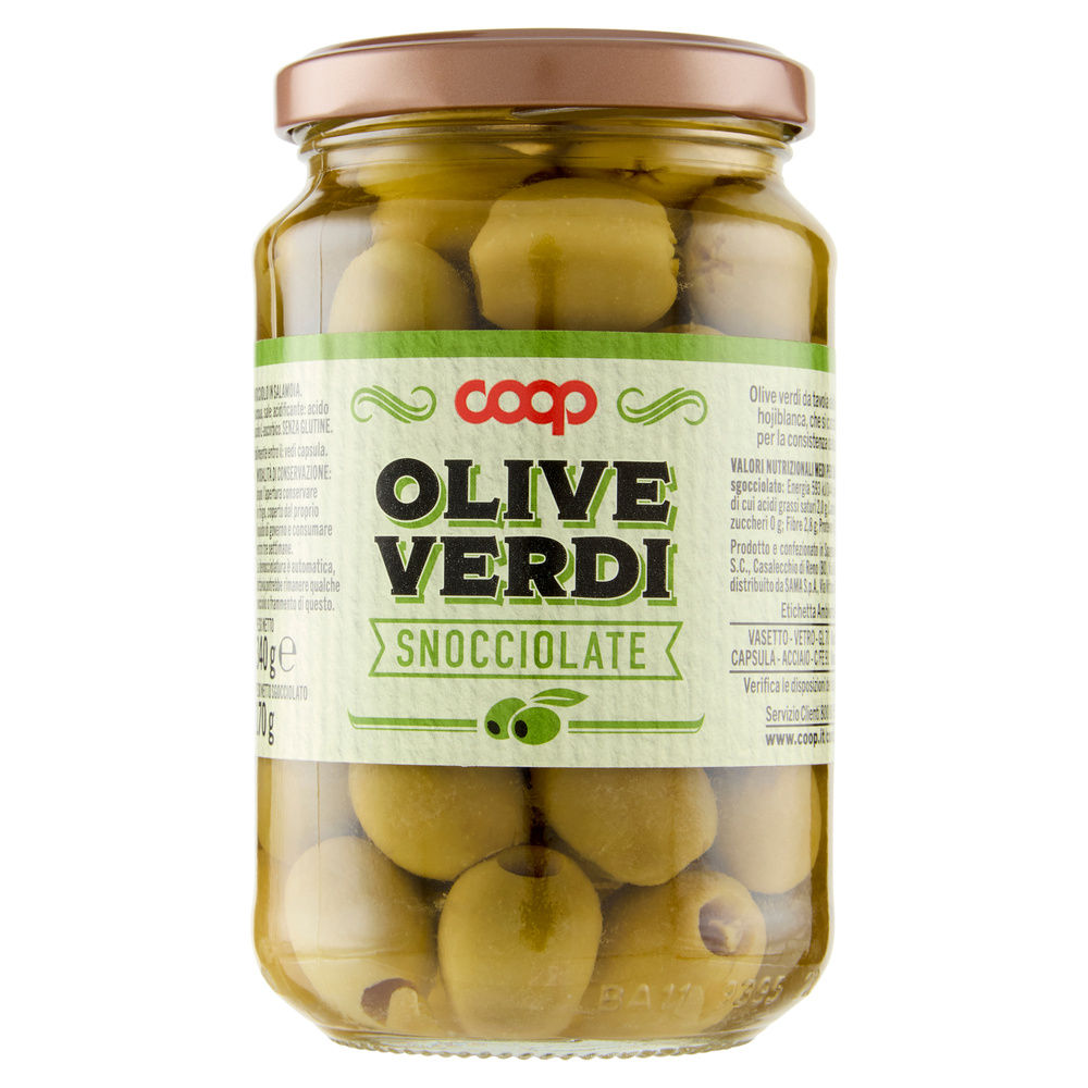 OLIVE VERDI COOP SNOCCIOLATE IN SALAMOIA VASO VETRO G 340 SGOCC G 170 - 0