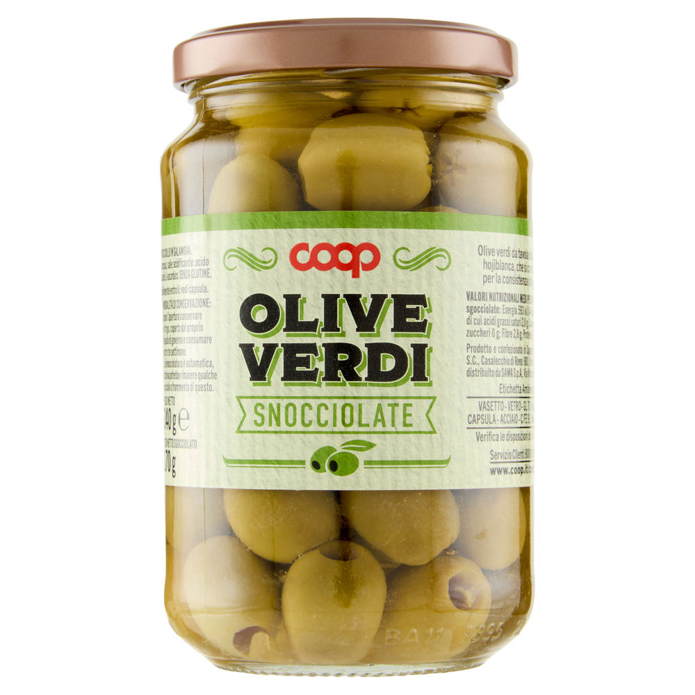 OLIVE VERDI COOP SNOCCIOLATE IN SALAMOIA VASO VETRO G 340 SGOCC G 170 - 10