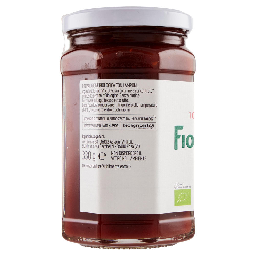 FIORDIFRUTTA BIO LAMPONI RIGONI VASO VETRO G  330 - 4