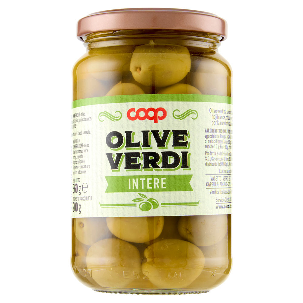 OLIVE VERDI COOP IN SALAMOIA VASO VETRO G 360 SGOCC G 200 - 0