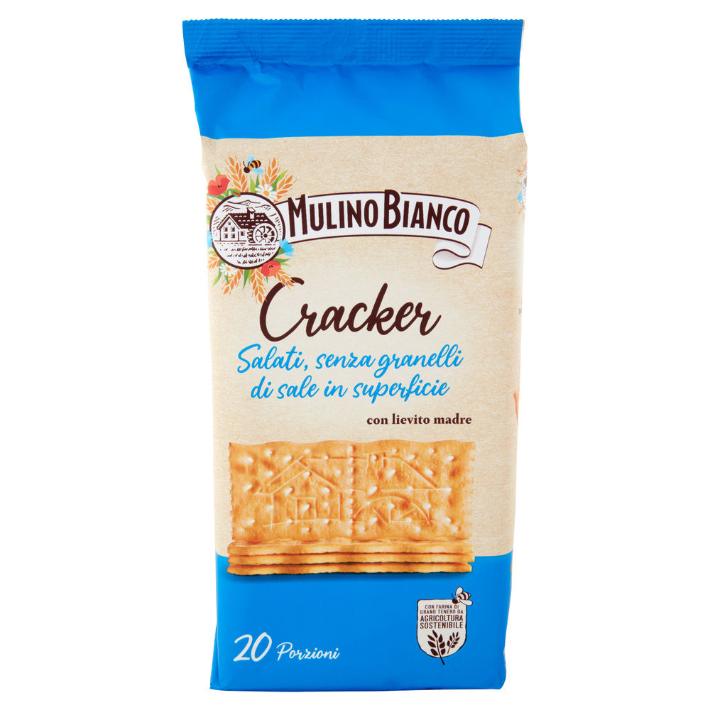 CRACKERS SALATI SENZA GRANELLI SFOGLIA DI GRANO MULINO BIANCO INCARTO G.500 - 3