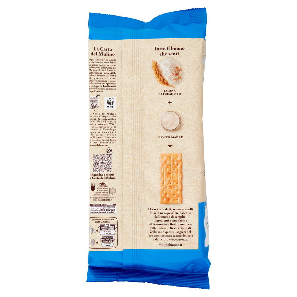 CRACKERS SALATI SENZA GRANELLI SFOGLIA DI GRANO MULINO BIANCO INCARTO G.500 - 1