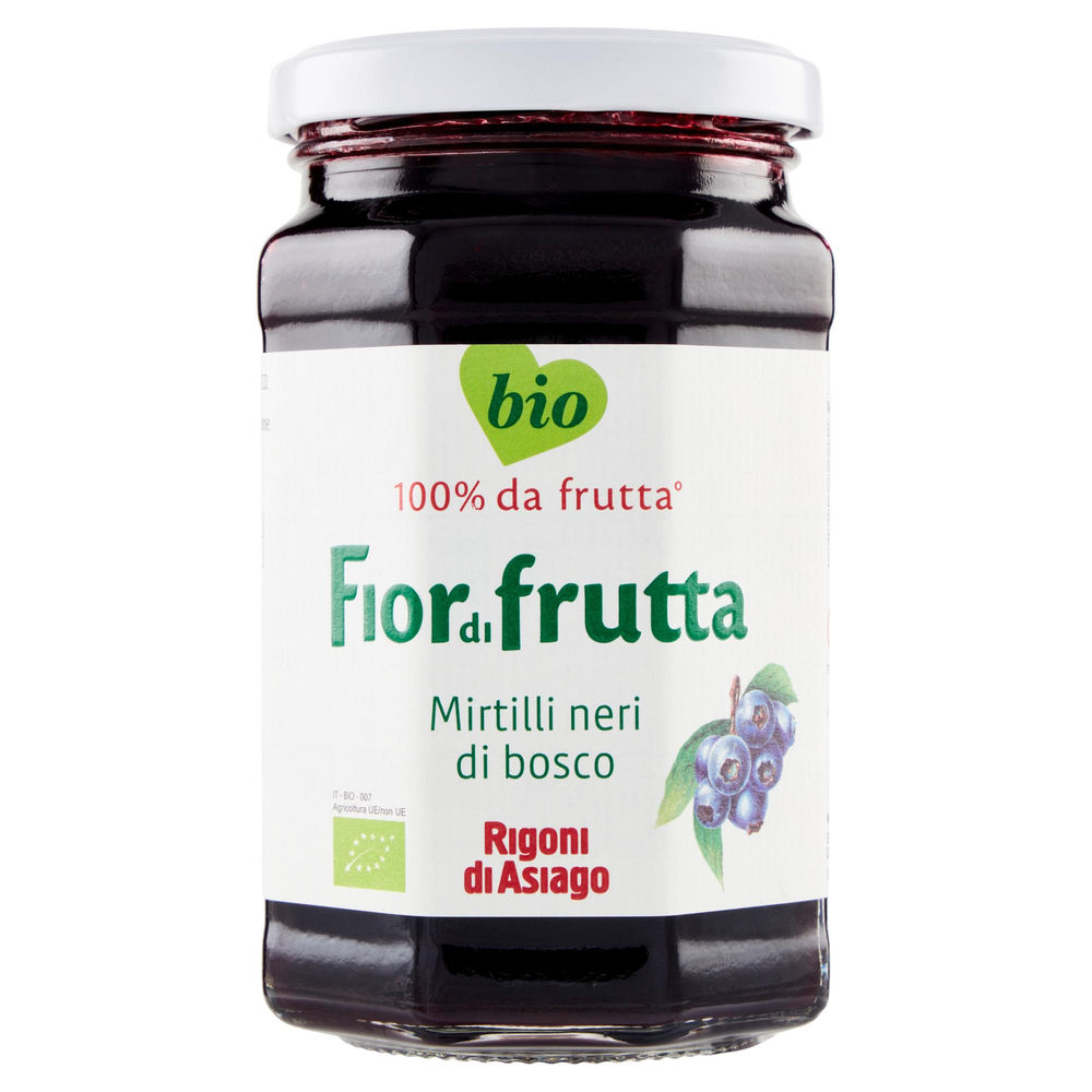 Fiordifrutta bio mirtilli neri  rigoni vaso vetro g  330