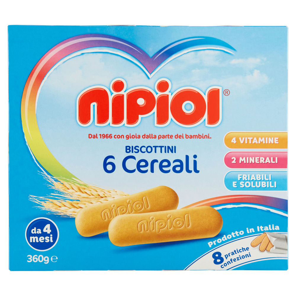 Biscotti nipiol 6 cereali scatola g 360