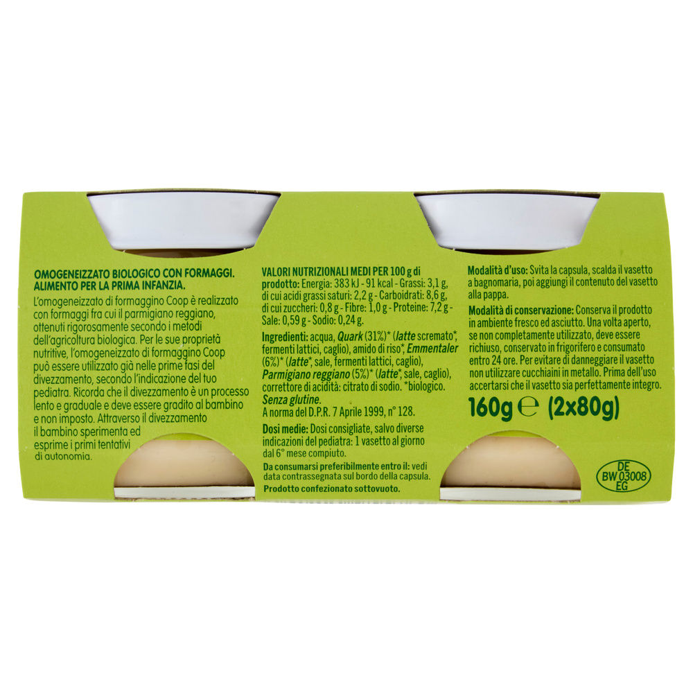 OMOGENEIZZATO FORMAGGINO BIO COOP CRESCENDO CLUSTER G 80X2 - 13