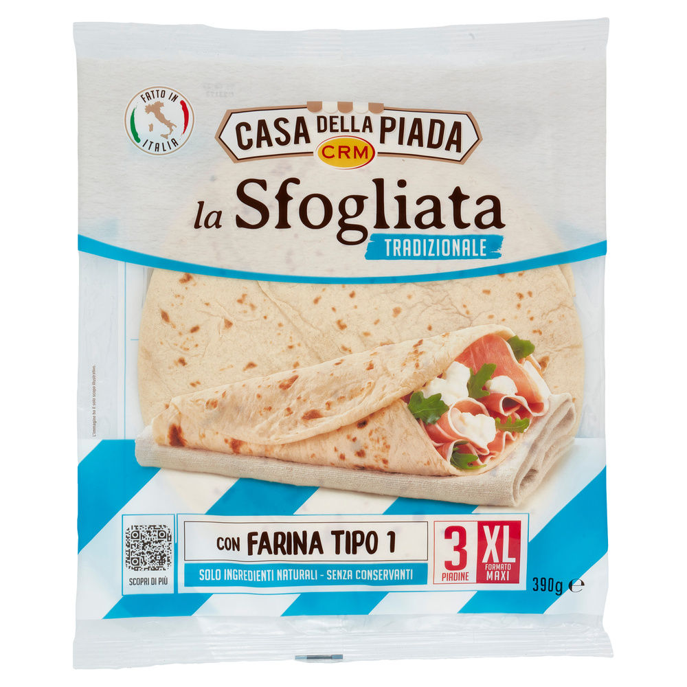 PIADA SFOGLIATA EXTRASOTTILE CASA DELLA PIADA CRM SACCHETTO  3 PZ G 390 - 2