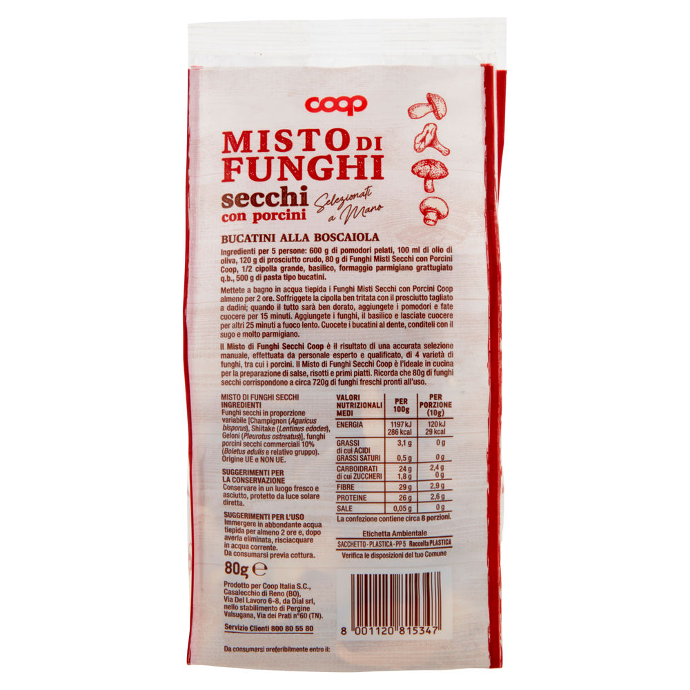 MISTO FUNGHI SECCHI CON PORCINI COOP BUSTA G80 - 1