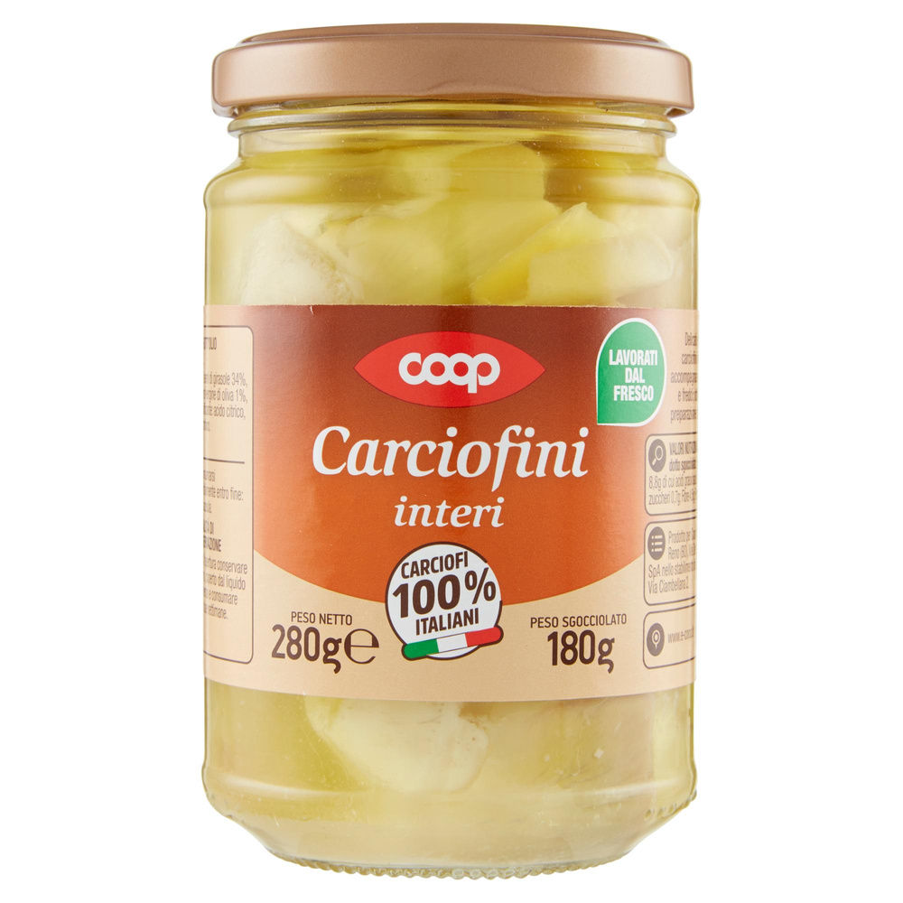 CARCIOFINI INTERI COOP OLIO GIRASOLE VASO VETRO G 280 - 3