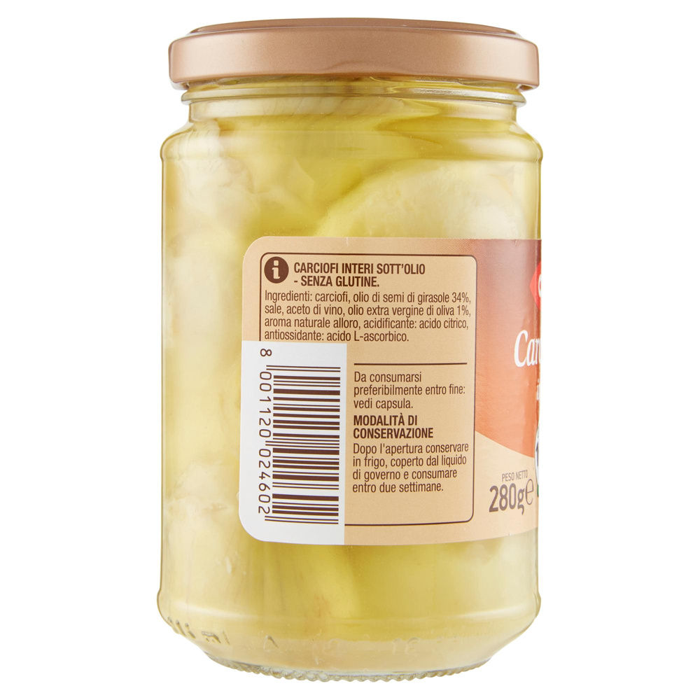 CARCIOFINI INTERI COOP OLIO GIRASOLE VASO VETRO G 280 - 4