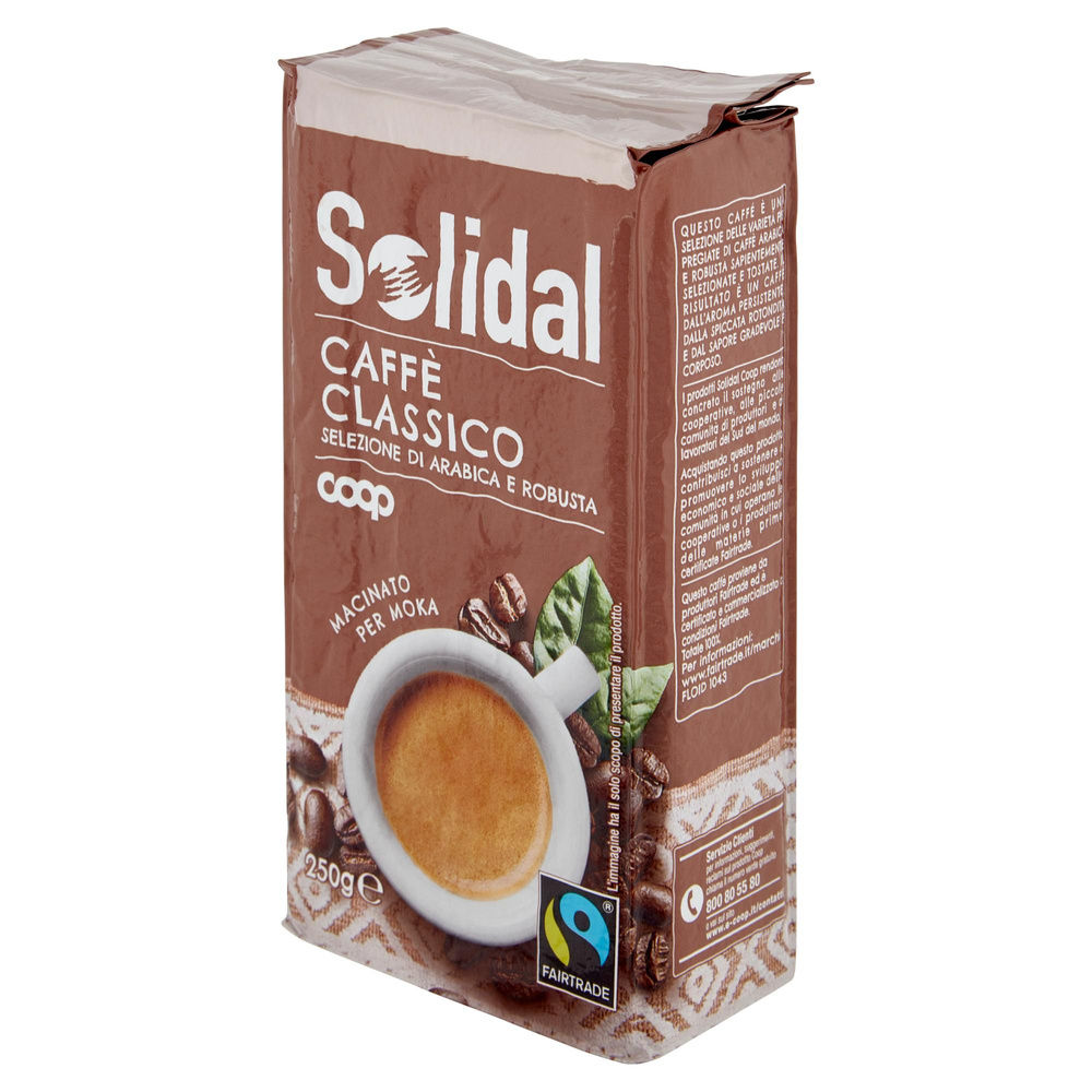 CAFFE' CLASSICO COOP SOLIDAL CENTRO AMERICA - AFRICA MACINATO SACCHETTO G  250 - 2