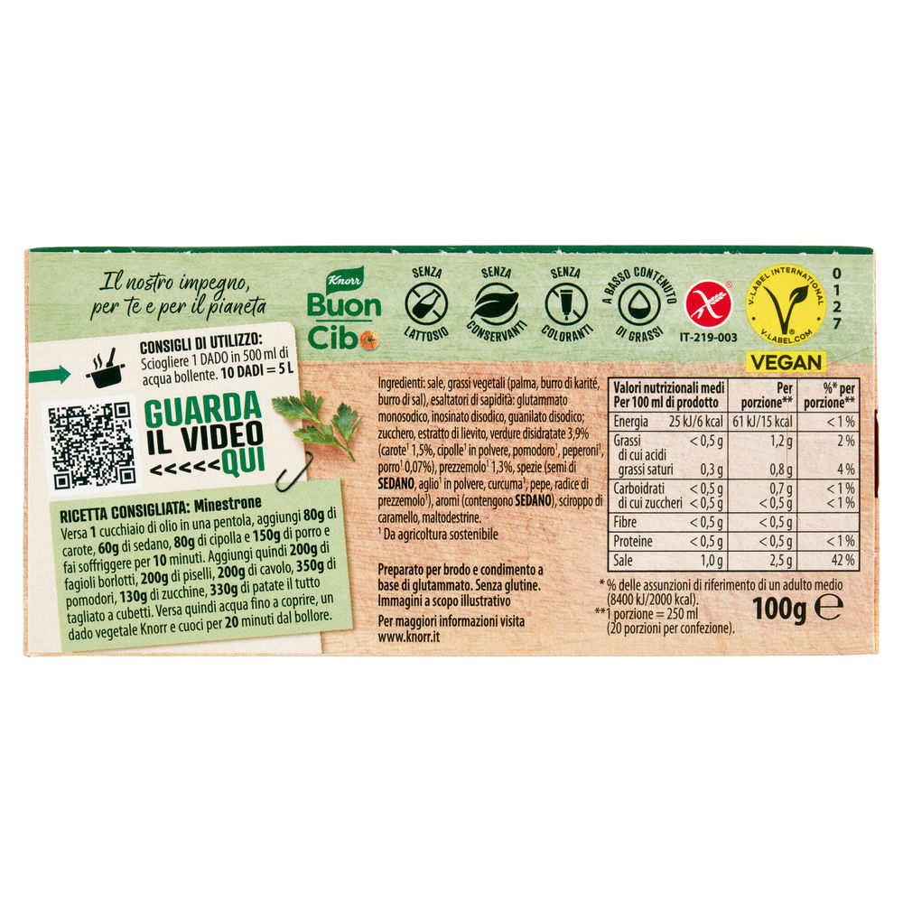 DADO VEGETALE KNORR TAVOLETTE 10 SCATOLA G 100 - 1