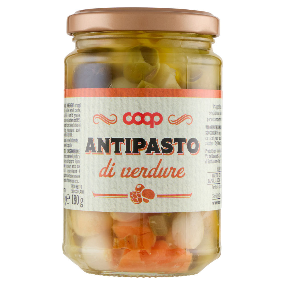 Antipasto coop in olio di semi girasole vaso vetro g 280