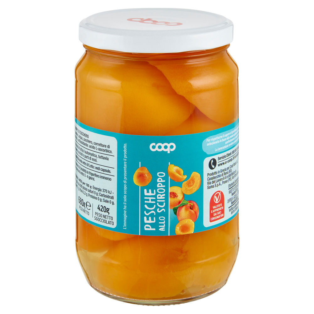 PESCHE SCIROPPATE COOP VASO VETRO G 680 SGOCC G 420 - 2