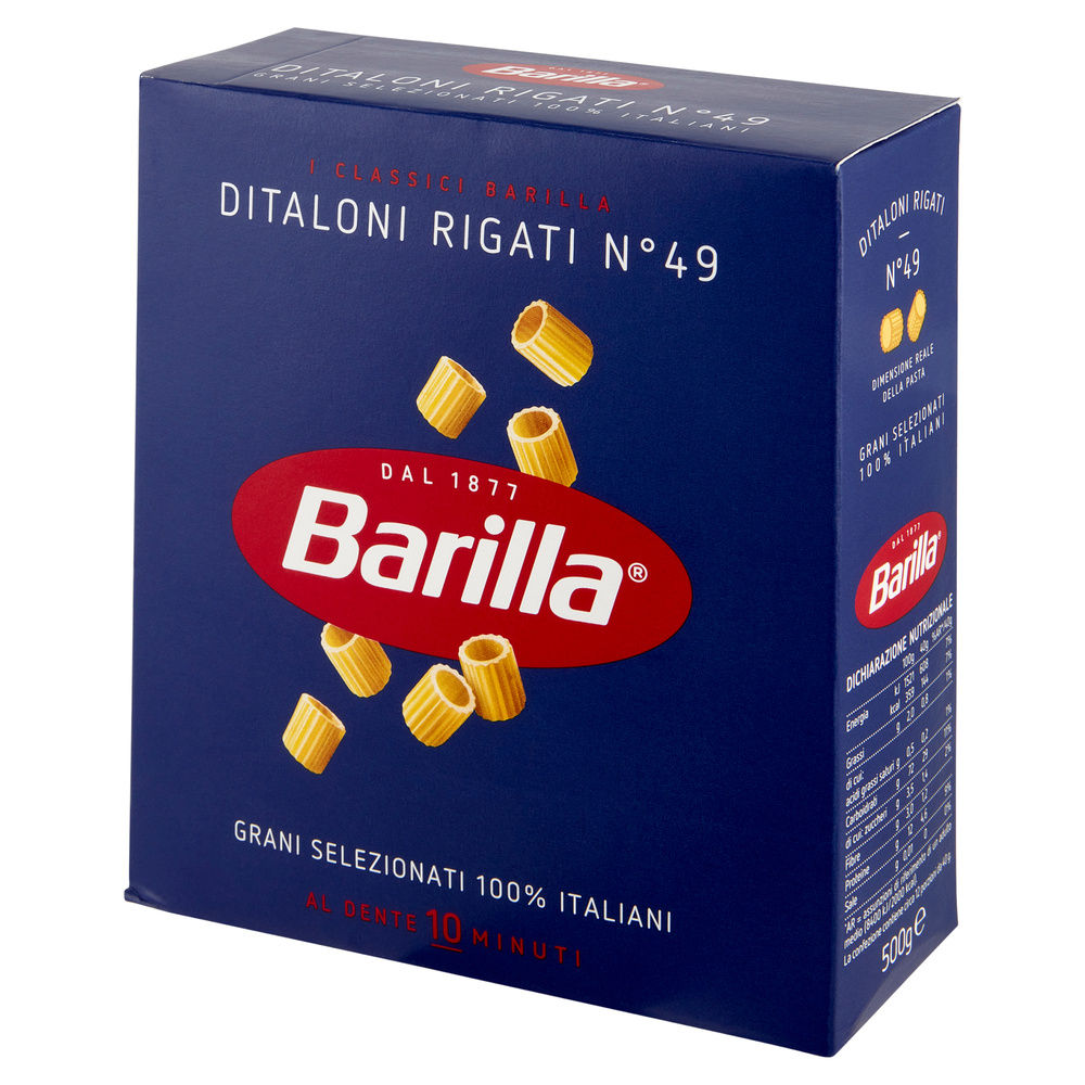 PASTA SEMOLA DITALONI BARILLA RIGATI N.49 ASTUCCIO G.500 - 7