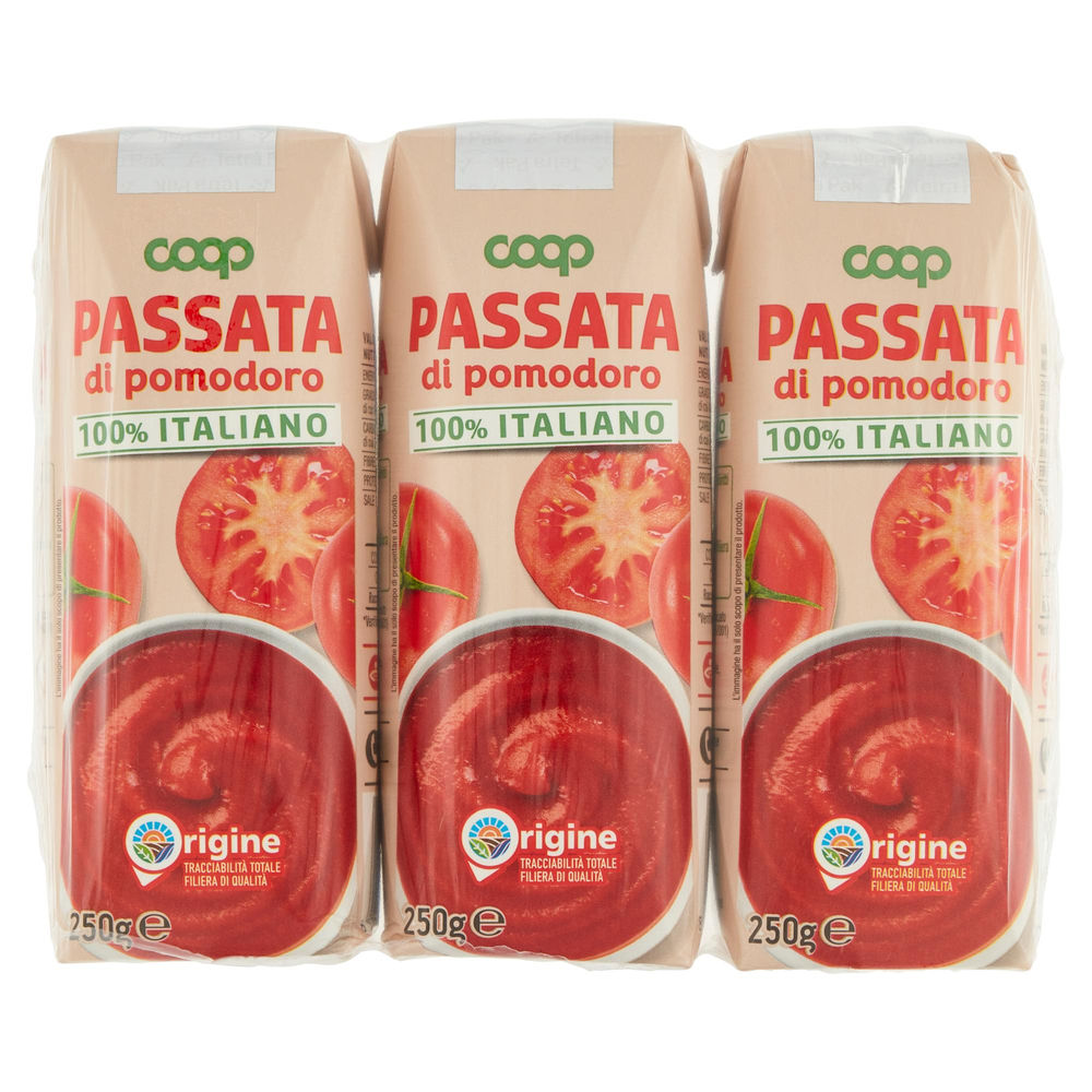 Passata di pomodoro origine coop brick g 250x3