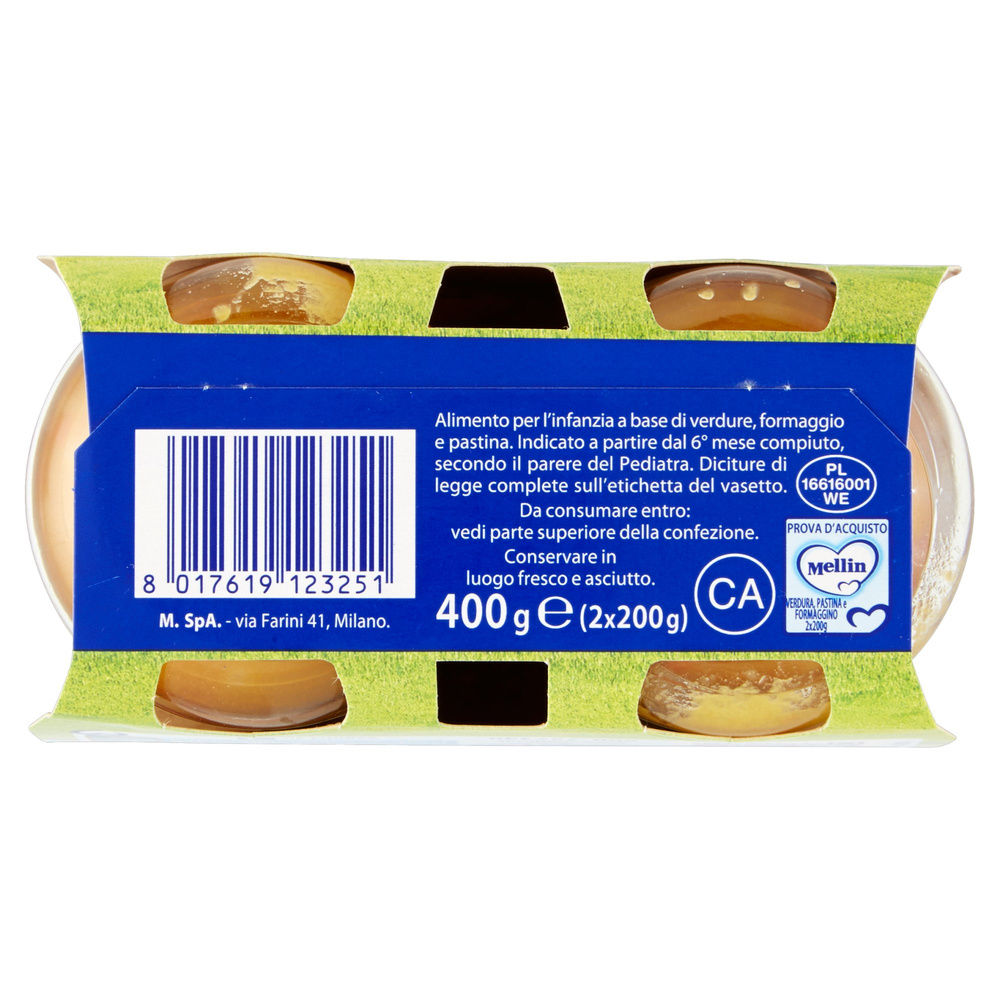 BABY CENA FORMAGGINO PASTINA MELLIN G 200X2 - 2